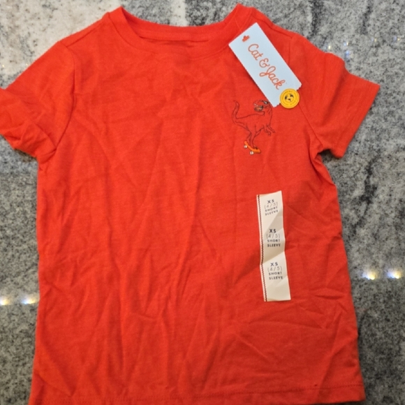 Cat & Jack Other - Cat & Jack Boys Red Graphic T Shirt - Skateboarding Dinosaur Size 4/5 XS